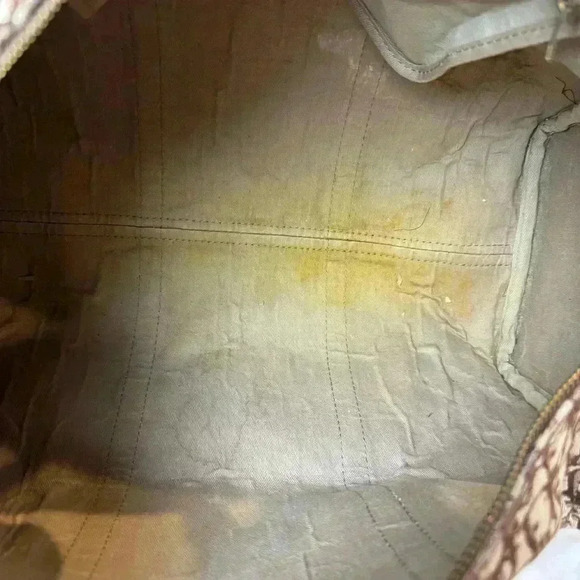 VINTAGE 1970s DIOR large Boston travel bag monogram cloth duffle brown - Picture 8 of 15